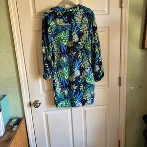 Lilly Pulitzer Blue and Green Patterned Dress Multi the Hottest Spot